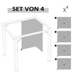 Gazebo Side Panels, 4-Piece Set with Hooks 302 x 205 cm, Light Grey Polyester