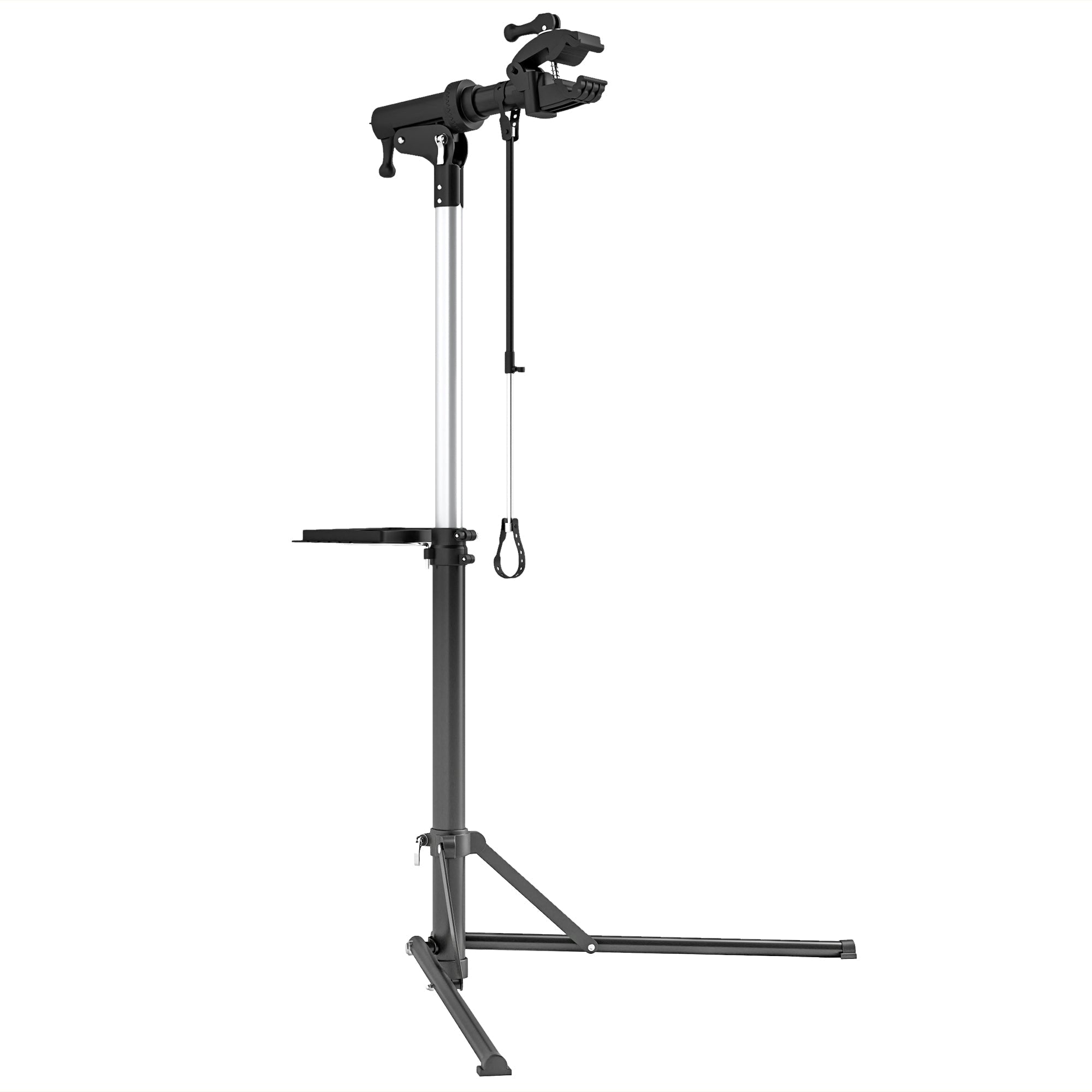 Bicycle Assembly & Repair Stand, 40 kg Capacity Foldable Height-Adjustable 360° Rotatable, Black Metal