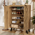 Sideboard Shoe Cabinet with 5 Adjustable Compartments, Wood
