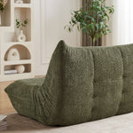 Chenille Togo Two-Seater Sofa, Floor Lounge Chair with High-Density Foam, Chenille Fabric
