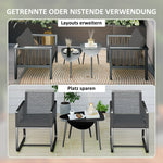 Coffee Table Set of 2, Steel, Black