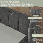 Single Bed 90x200 cm with Backrest, Dark Grey Chenille