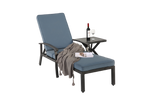 Lounge Patio Chair, Adjustable Reclining Rustproof Aluminum Poolside Chaise, Blue