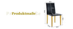 Minimalist Dining Chairs Set of 4, European Lightweight Luxury Style, Black and Gold