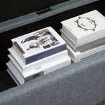 Upholstered Storage Bench with Lid, Linen Look, Grey