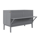 Wall Bed, 140x200cm with Slatted Frame, Grey