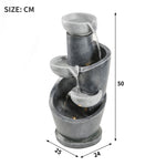 Garden Fountain with LED Lighting and Water Pump, Grey Artificial Stone