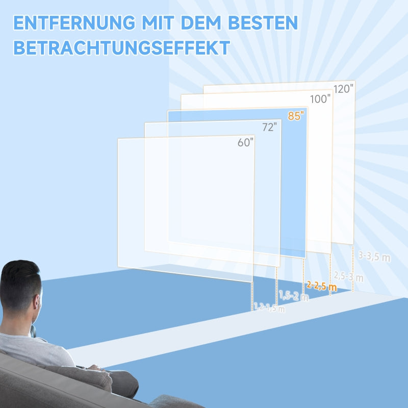 Projector Screen, 152x152cm 85 inch 1:1 HD 4K, for Home Theater Office Presentations