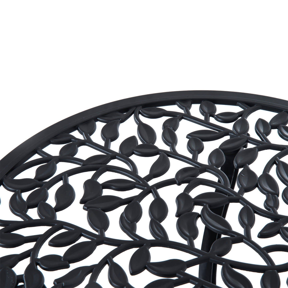 Bistro Set for 2, Balcony Set with Table & 2 Chairs, Black