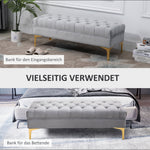 Bench/Bed/Shoe Bench with Raised Legs 118x45x42cm Velvet Light Grey