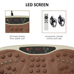 Vibration Plate Fitness Trainer with LED Display, USB Speaker, Training Bands, Remote Control