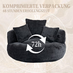 Lazy Sofa High Back Beanbag Chair with Three Cushions, Indoor/Outdoor, Black Chenille