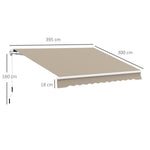 Aluminum Folding Arm Awning 3.95m Sun Protection - Beige