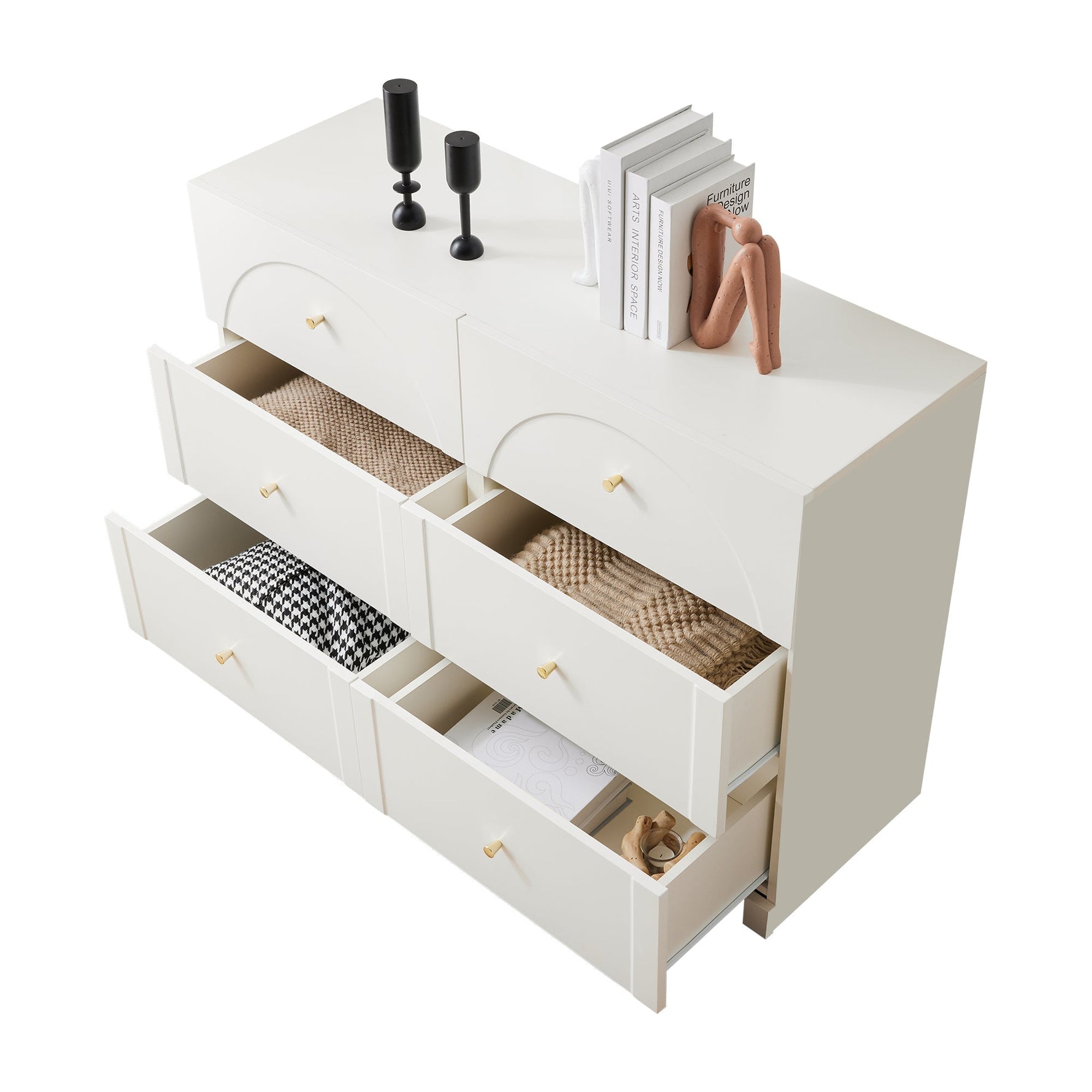 Chest of Drawers with 6 Drawers, White