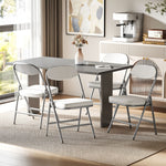 Folding Chair Set of 4, Padded, Foldable, 120 kg Load Capacity, Cream White