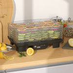 Food Dehydrator, 6 Trays, 550W, 40-70°C, 48-Hour Timer, Black
