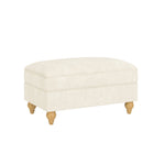 Windsor Stool with Removable Ruffled Skirt and Chenille Fabric, White