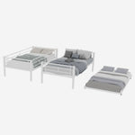 Meta Twin over Twin Bunk Bed, Heavy-Duty Stable Low Noise Safety Railing, Metal