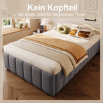 Upholstered Bed with Hydraulic Storage and 90x200cm Base, Grey