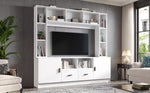 TV Wall Unit Set 180x170cm Display Cabinet 2 Cabinets 2 Drawers for 60" TV - White
