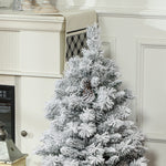 Christmas Tree, LED, Snow Branches, Pine Cones, Flame-Retardant, Concrete Base
