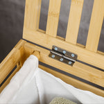Laundry Basket 55L with Lid and Removable Bag, Bamboo