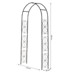 Archway Trellis Planting Arch Garden Roof 114x30x230cm for Climbing Plants, Metal Black