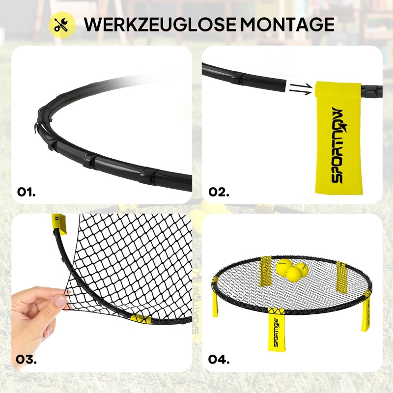 Roundnet Set, Play Net, 3 Balls, Carrying Bag, Ball Pump, Spikeball Set