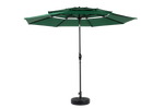 Outdoor Umbrella Double Sided Rectangular 14.8 Ft Large Crank - Dark Green (No Base)