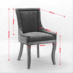 Ultra Side Dining Chair, Set of 2, Thick Fabric, Solid Wood Legs, Leopard Print Fabric