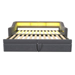 N623P307921E Sofa Bed, Pull-Out 90x200cm to 180x200cm, Upholstered with Storage/USB/LED