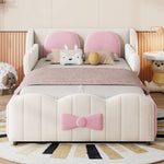 Children's Upholstered Storage Bed 90x200 with Cushions, Velvet