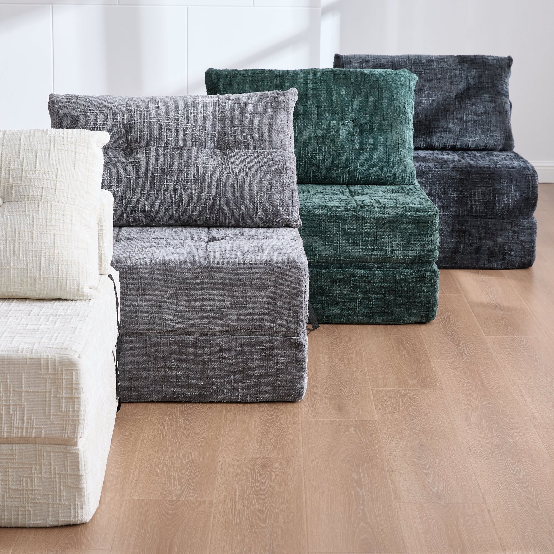 Folding Sofa Bed with Pillows, Foldable Mattress & Backrest, Portable Floor Sofa