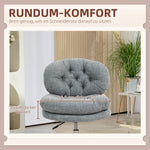 Office Chair, Ergonomic Desk Swivel with Rocking and Padded Seat, Grey Linen Look