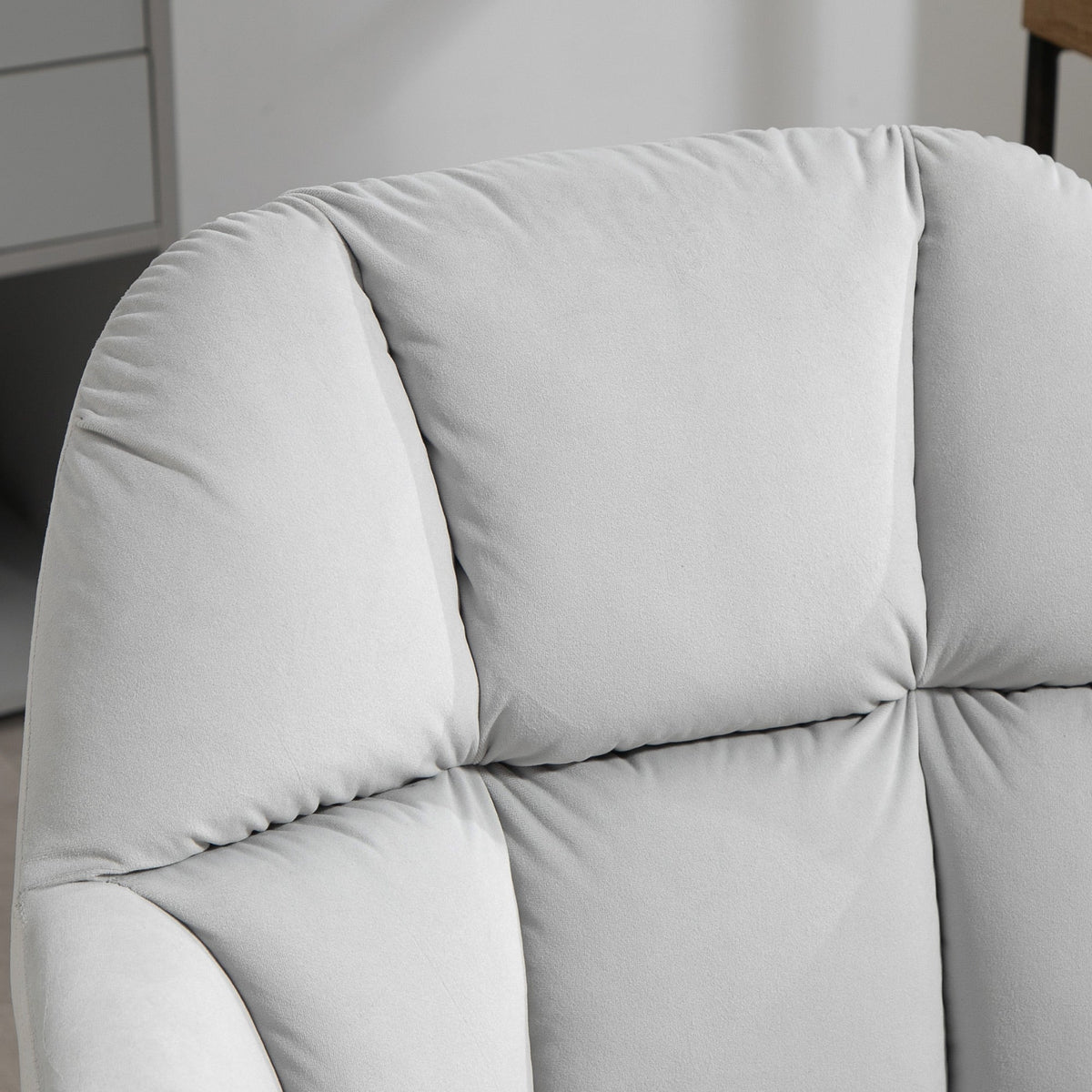 Swivel Chair, Height Adjustable Modern, Armrest, 120 kg, Light Grey Velvet