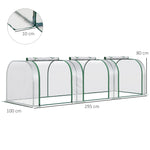 Foil Greenhouse Hothouse for Plant Cultivation, 295x100x80cm, Transparent Steel