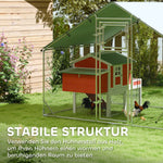 Chicken Coop Free-Range Enclosure, 300 x 200 x 195 cm, Steel, Silver