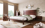 Platform Bed with Headboard and Slatted Base, 160x200cm, Brown