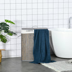 Laundry Basket 100L 2 Compartments Foldable Bamboo, Grey