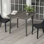 Garden Table Dining Table 4 People Umbrella Hole Slatted Frame HDPE Dark Grey