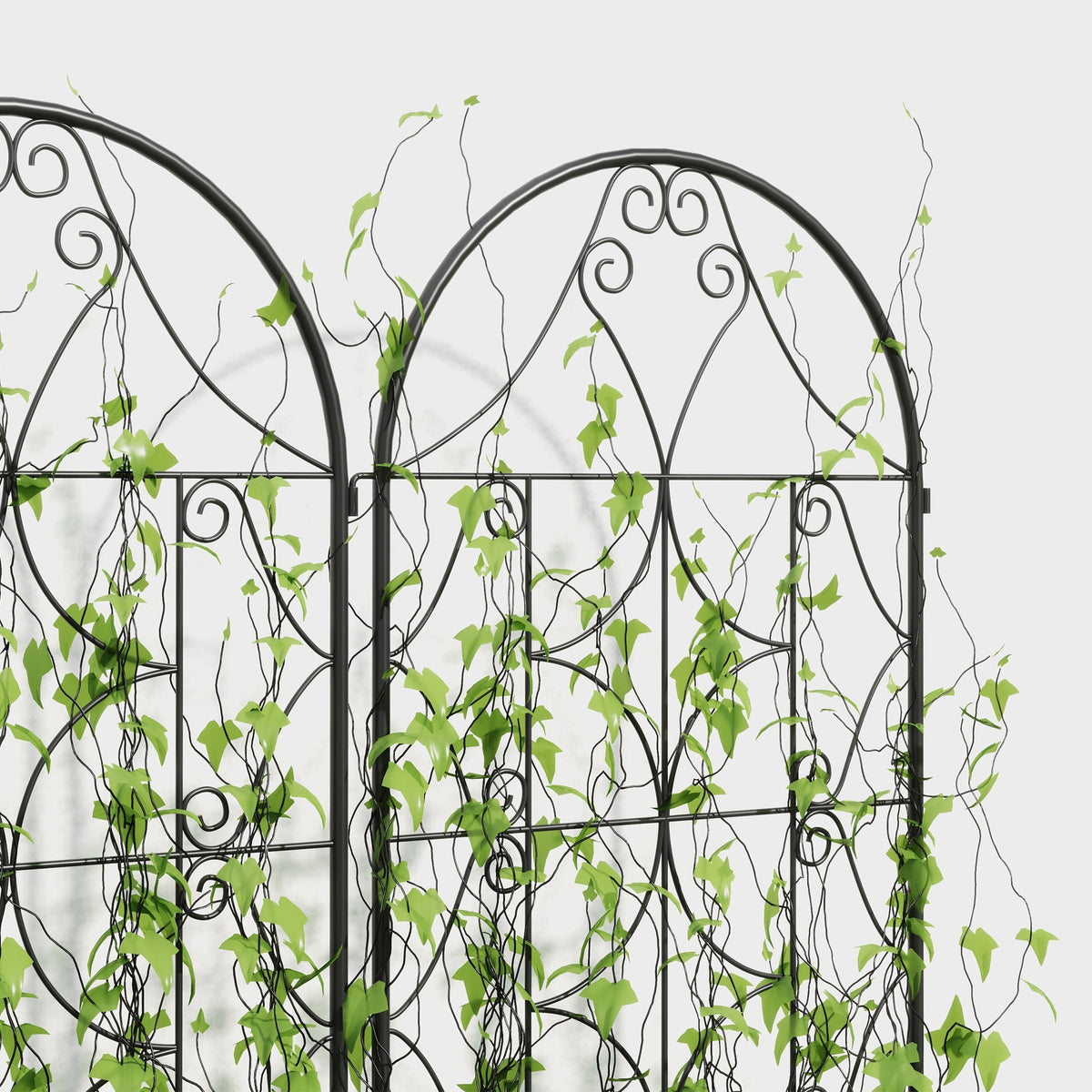 Metal Trellis 2-Piece Set, Rustproof 50x150cm Climbing Aid, Black