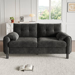 Modern 2-Seater Sofa, Thick Cushions, Scandinavian Design, Chenille Gray