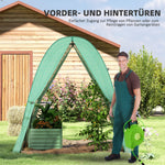 Greenhouse with Roller Door, 2 Windows, Steel, Green