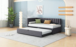 Sofa Bed, L-Shaped Pull-Out 90/180*200cm, Velvet Fabric, Gray