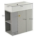 Bathroom Furniture Washbasin with Vanity Unit 55cm, Hanging, Light Grey