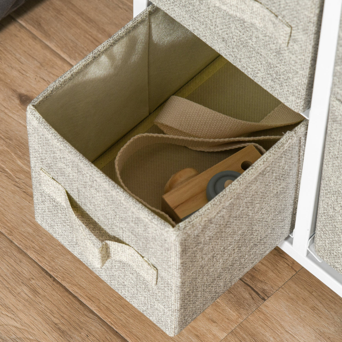 Drawer Cabinet, 7 Foldable Fabric Drawers, Non-Woven, Grey