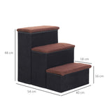 Pet Stairs Foldable 3 Steps Storage, MDF Black