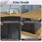 Telescopic Dining Table 110-140x80cm Extendable Foldable Storage Cabinet