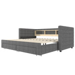 Multifunctional Daybed 90x190cm with Drawers, Grey Velvet