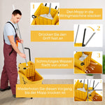 Cleaning Cart - 36 Liter, Mop & Handle - Yellow